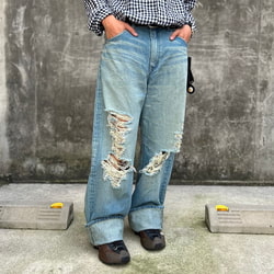 BEAMS × Lee 101 クラッシュ デニムパンツ 36 BEAMS（ビームス）【別注】Lee / 101 クラッシュ デニムパンツ