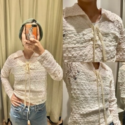 Ray BEAMS（レイ ビームス）YUHAN WANG / rose lace ruffled blouse