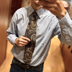 BEAMS F（ビームスF）Fermo Fossati ウールシルク ペイズリー柄