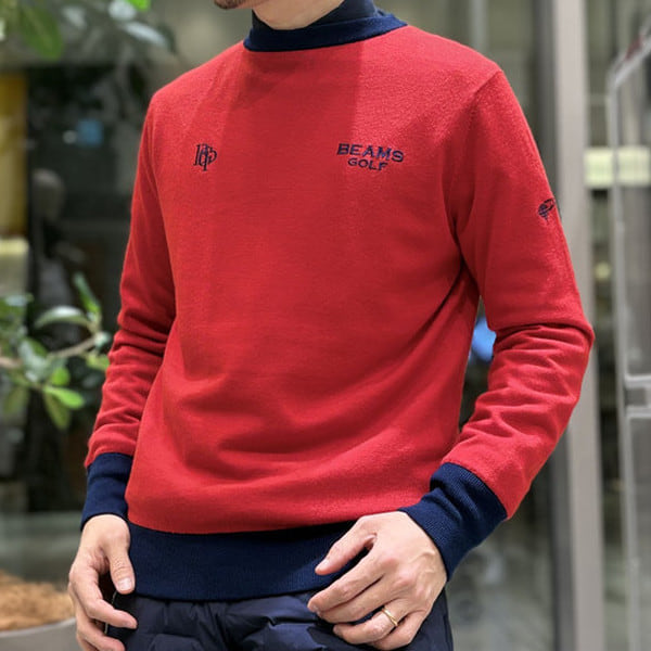 美品 beams golf ビームスゴルフ ハーフジップ ウール100% L 赤 美品 beams golf ビームスゴルフ ハーフジップ ウール100% L 赤 メンズ