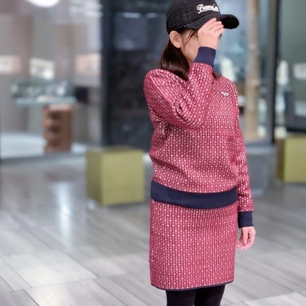 ビームスゴルフ　防寒機能付き　グラデーションニット　L ピンク ビームスゴルフ 防寒機能付き グラデーションニット L ピンク 【公式通販】