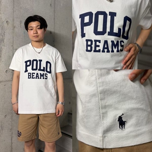 【本日発売！】
身長165cm,60kg,肩幅広めでSサイズ着用。
普段ならできない「POLO BEAMS」のロゴがプリントされた特別仕様のTシャツ。
サイズ感は、普段のサイズ選びで大丈夫です！
肩幅広めの方は、普段のサイズ選びで肩幅がジャストになるかなと思います。
生地感もしっかりしていて、タフに使える一着です！
「♡お気に入りとフォロー」ボタンを押していただくと、マイルが貯まり、気になった投稿を見返しやすくなります！  