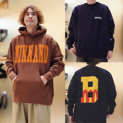 BEAMS（ビームス）【別注】Champion × MIN-NANO / ロゴ クルーネック