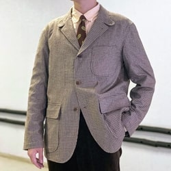 Engineered Garments Loiter Jacket Tan Orange Wool Big Gunclub Check Totem Brand Co