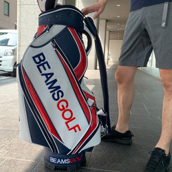 BEAMS GOLF / new ツアー プロ キャディバッグ　レッド×ネイビー