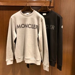 MONCLER／クルーネックロゴスウェット　ブラックM