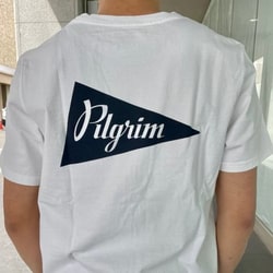 ピルグリム サーフ Pilgrim ペナント ロゴ ボックス Tシャツ S 白-