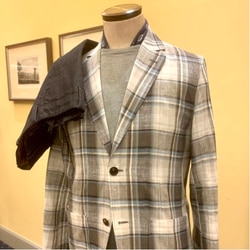 BEAMS F(ビームスF)【別注】LARDINI / AMAJ リネン チェック BEAMS F(ビームスF)【別注】LARDINI / AMAJ リネン チェック