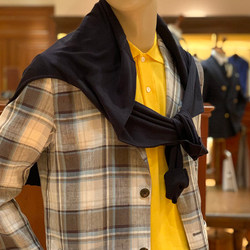 BEAMS F(ビームスF)【別注】LARDINI / AMAJ リネン チェック BEAMS F(ビームスF)【別注】LARDINI / AMAJ リネン チェック