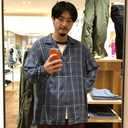 BEAMS（ビームス）レーヨンツイルチェック オープンカラーシャツ