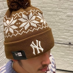 BEAMS（ビームス）NEW ERA × BEAMS / 別注 Snow Pon Pon Knit Cap