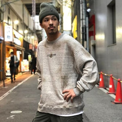 【M/GREY】FACCIES / Damage Embroidery Sweat