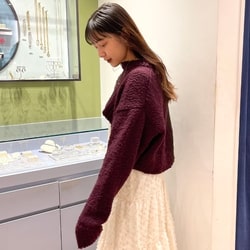 日本製レイビームス/2wayショート丈トレーナー/クリーム色 日本製レイビームス/2wayショート丈トレーナー/クリーム色