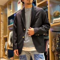 美品/定番金ボタン紺ブレBEAMS PLUS3ボタンブレザーウィンドストッパー