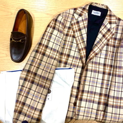 BEAMS F（ビームスF）EASY MARZOTTO リネン チェック ジャケット