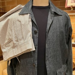 BEAMS F（ビームスF）【別注】GERMANO / シアサッカー 2プリーツ