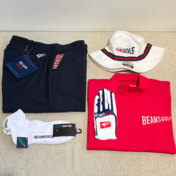 中古 メンズ ビームスゴルフ BEAMSGOLF 半袖ポロシャツ M レッド