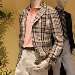 BEAMS F（ビームスF）EASY MARZOTTO リネン チェック ジャケット