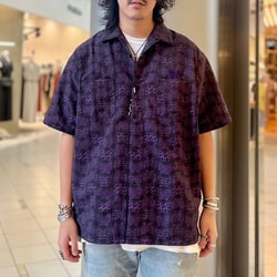 【XLサイズ】NEEDLES × BEAMS OPEN COLLAR ヒョウ柄