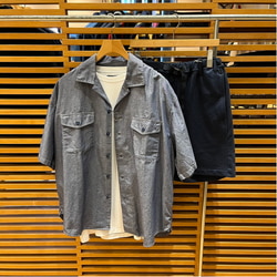 BEAMS（ビームス）シャンブレー オープンカラー シャツ（シャツ