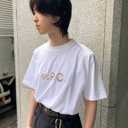 A.P.C.×BEAMS LIGHTS別注  ロゴ刺繍 半袖Tシャツ Mサイズ