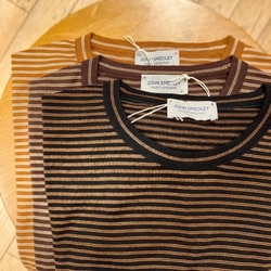 BEAMS F(ビームスF)【別注】JOHN SMEDLEY / コットン ボーダー BEAMS F(ビームスF)【別注】JOHN SMEDLEY / コットン ボーダー