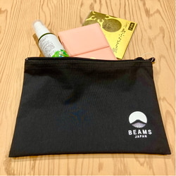 BEAMS JAPAN（ビームス ジャパン）BEAMS JAPAN / ロゴ フラットポーチ