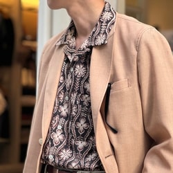 BEAMS PLUS（ビームス プラス）Open Collar Block Print（シャツ
