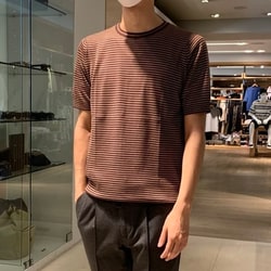 BEAMS F(ビームスF)【別注】JOHN SMEDLEY / コットン ボーダー BEAMS F(ビームスF)【別注】JOHN SMEDLEY / コットン ボーダー