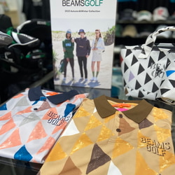 BEAMS GOLF】新品 幾何学プリントシャツ レディースM
