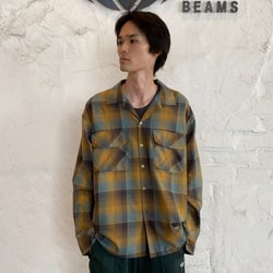 BEAMS（ビームス）BEAMS / オンブレチェック オープンカラーシャツ 