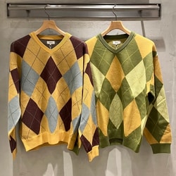 BEAMS(ビームス)9ゲージ アーガイル Vネック ニット(トップス BEAMS(ビームス)9ゲージ アーガイル Vネック ニット(トップス