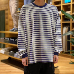 BEAMS (BEAMS) Border Long Sleeve T-shirt (T-shirts, Cut and