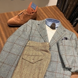 BEAMS F（ビームスF）GTA / SERGIO ヘリンボーン 1プリーツ