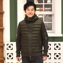 なので日本のLくらいMONCLER / MAGLIONE ニット×ナイロン ダウンパーカ