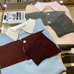 BEAMS（ビームス）7ゲージ ボーダー ラガー ニットポロシャツ