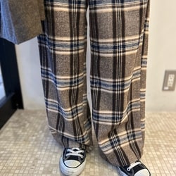 ごほうび様専用 タグ付き エムフィル パンツ チェック 綿