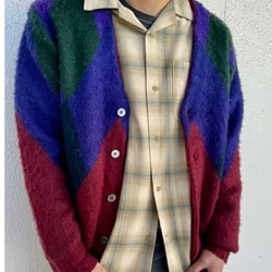 BEAMS [BEAMS] BEAMS / Argyle shaggy cardigan (tops cardigan) mail 