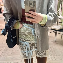 セール】【YUHAN WANG/ユハン ワン】lace trimmed maxi skirt