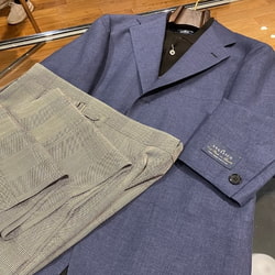 BEAMS F（ビームスF）CANONICO グレンチェック 2プリーツ サイド
