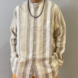 BEAMS PLUS（ビームス プラス）Band Collar Egyptian Linen Classic Fit（シャツ・ブラウス カジュアルシャツ ）通販｜BEAMS