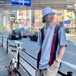 BEAMS T（ビームスT）HELLRAZOR / DOUBLE STRIPED POLO SHIRT