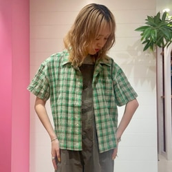 BEAMS BOY（ビームス ボーイ）ドビー チェック オープンカラー