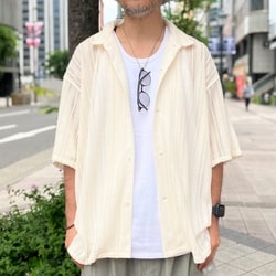 BEAMS（ビームス）メッシュ オープンカラーシャツ（シャツ