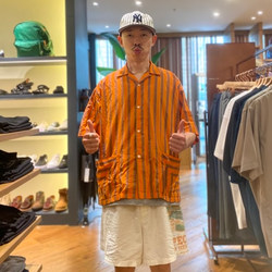 BEAMS（ビームス）ストライプ オープンカラー シャツ（シャツ