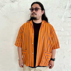 SON OF THE CHEESE Stripe Jacquard Shirt | MAROON