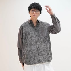 BEAMS(ビームス)ニットプリント コーデュロイ シャツ(シャツ BEAMS(ビームス)ニットプリント コーデュロイ シャツ(シャツ