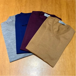 BEAMS F（ビームスF）JOHN SMEDLEY / PACKHAM 30ゲージ Vネック