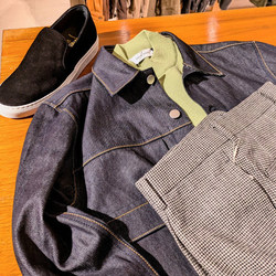 BEAMS F（ビームスF）ウール ハウンドトゥース 1プリーツ