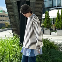 BEAMS（ビームス）【別注】ORCIVAL / クルーネック ボーダー